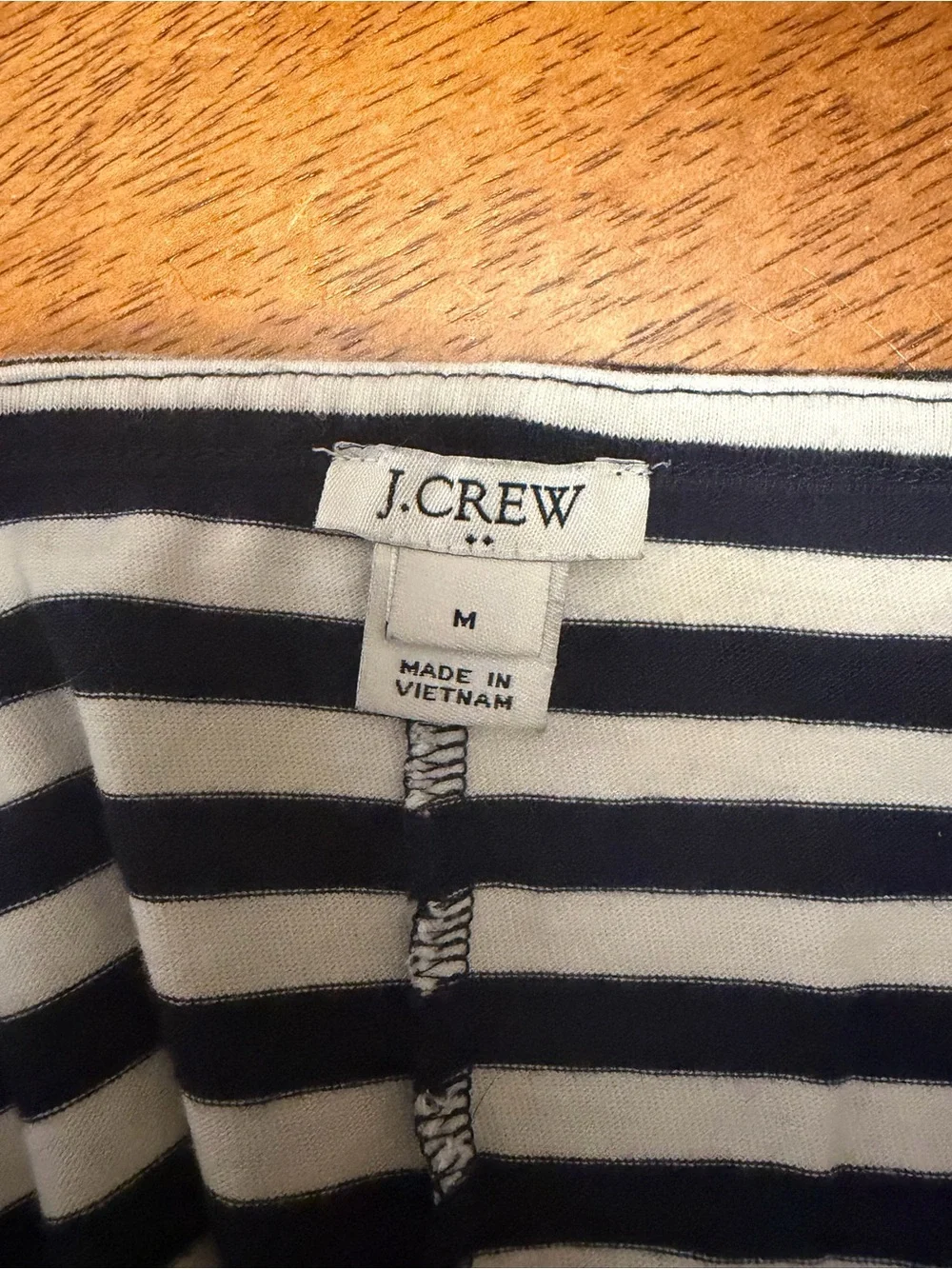J Crew Nautical Striped Ruffle Hem Crewneck Knit Blouse Medium